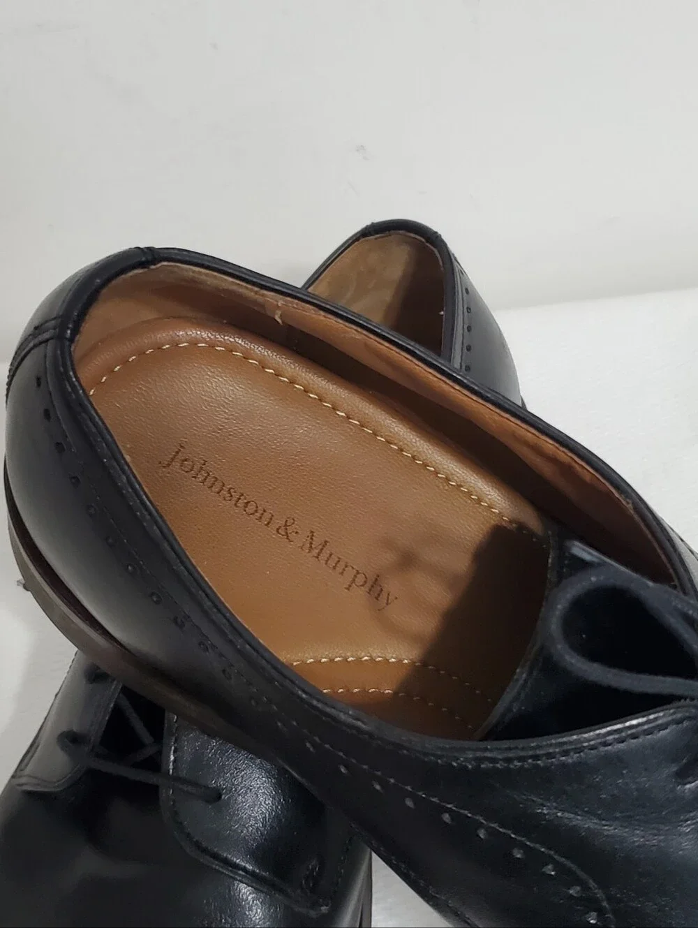 Johnston & Murphy Black Wingtip Lace Up Oxfords Size 13